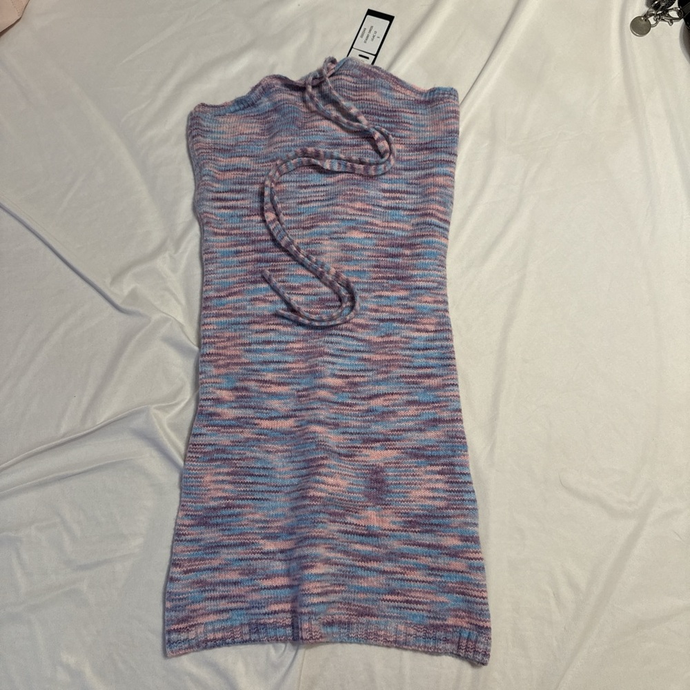 Motel strapless dress with necktie